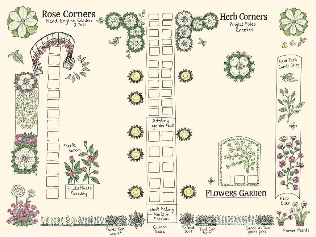 Garden planning layout for a Vintage English Garden design Garden planning layout for a Vintage English Garden design