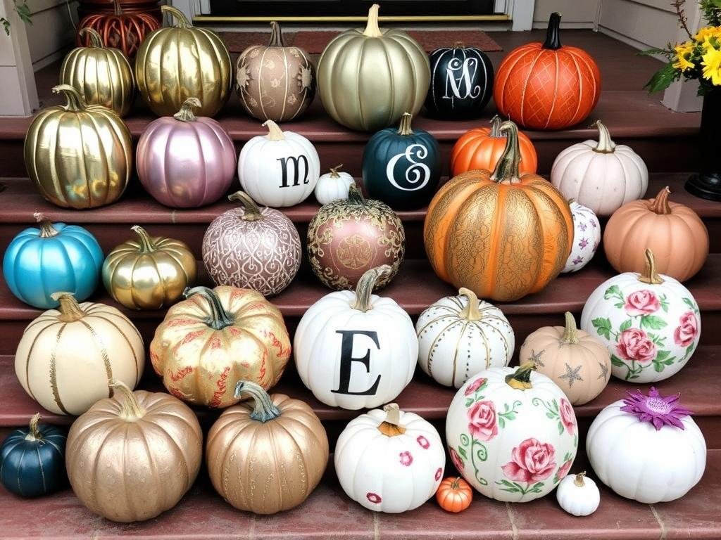 Creatively painted and decorated pumpkins for outdoor fall decor ideas Creatively painted and decorated pumpkins for outdoor fall decor ideas