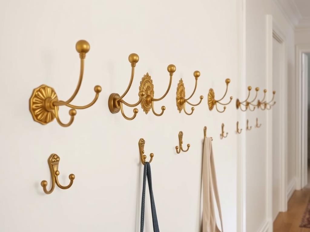 Decorative wall hooks in hallway for both function and style Decorative wall hooks in hallway for both function and style