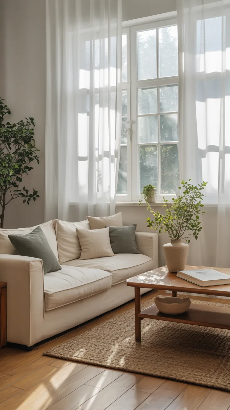 Glass furniture in small living room