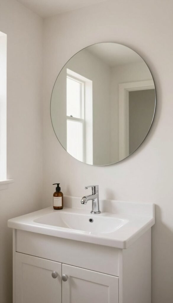 large mirror in a tiny house bathroom decor ideas setting