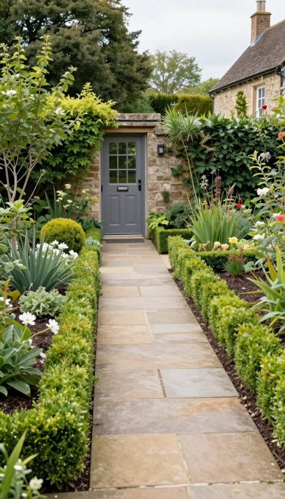 well-planned country garden path with uncluttered access