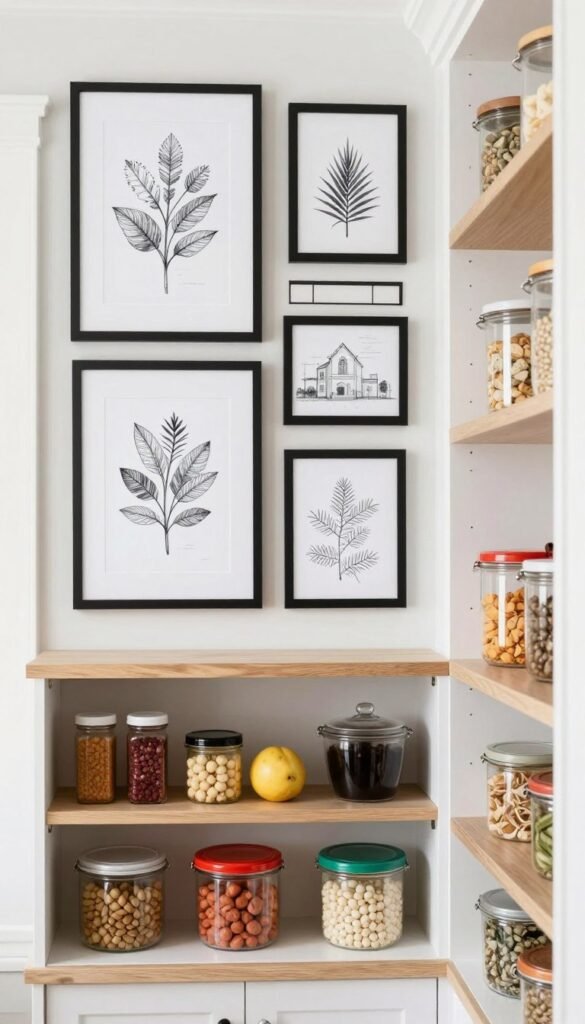 Black and white pantry art collection