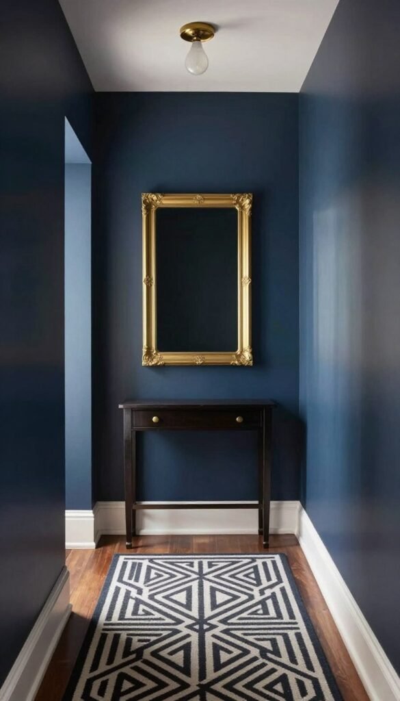 Budget friendly art deco hallway refresh with mirror and paint
