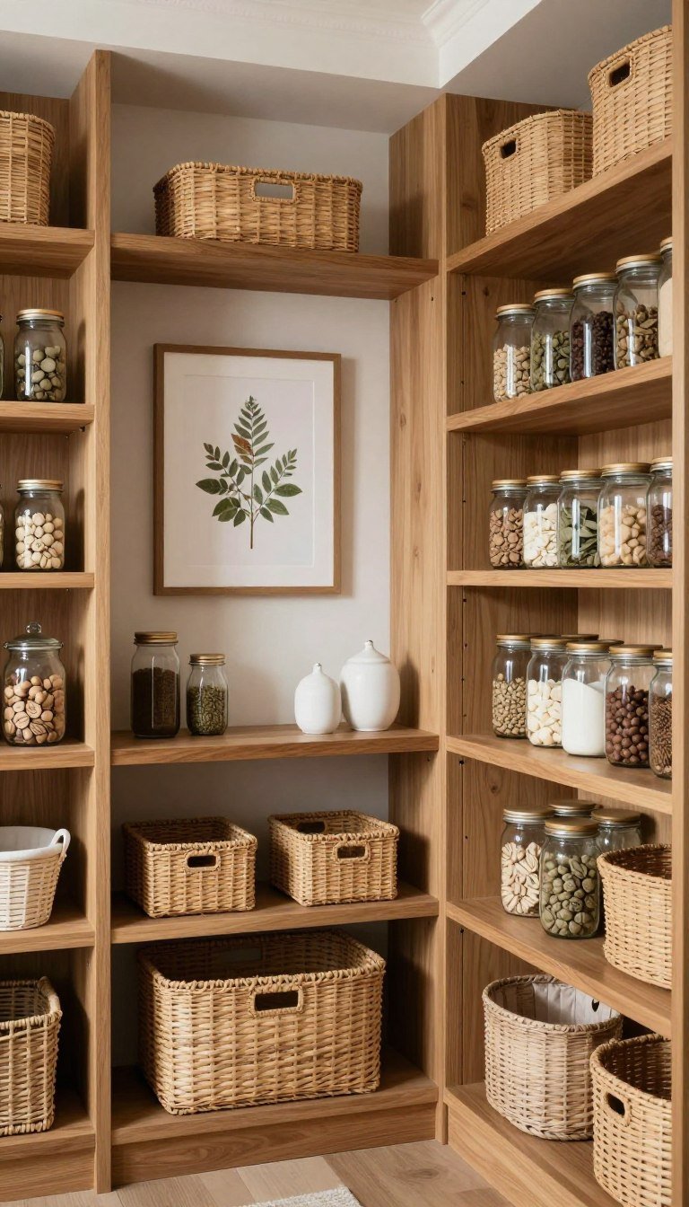 Pantry Art Ideas in a warm, styled pantry